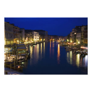 Italien, Venedig, Nattvy längs Grand 2 Fototryck