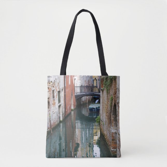Italien, Venedig, Reflektioner och Liten Bro av Tygkasse (Framsida)