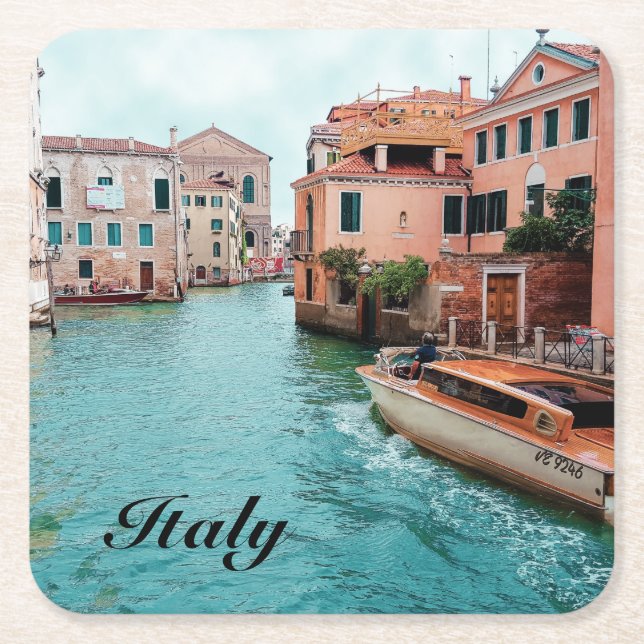 Italien Venedig Underlägg Papper Kvadrat (Framsidan)