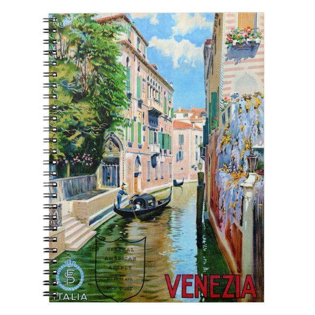 Italien Venedig Vintage resor Poster återställd Anteckningsbok (Framsidan)