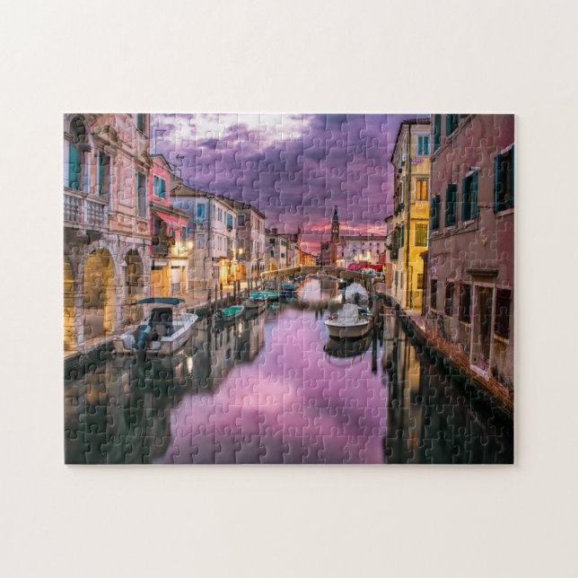 Italien Venedigkanal Pussel (Horisontell)