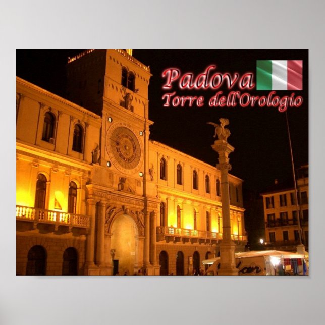 Italien - Venetien - Padova - Clock Torn - Poster (Framsidan)