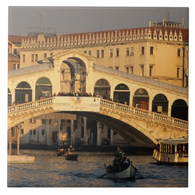 Italien, Venetien, Venedig, Canal Grande och Rialt Kakelplatta (Framsidan)