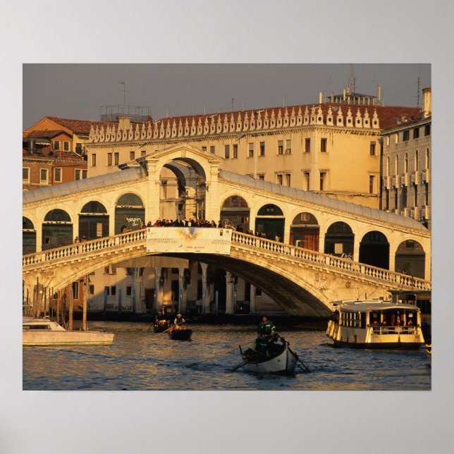 Italien, Venetien, Venedig, Canal Grande och Rialt Poster (Framsidan)