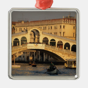 Italien, Veneto, Venedig, Canal Grande och Rialto Julgransprydnad Metall