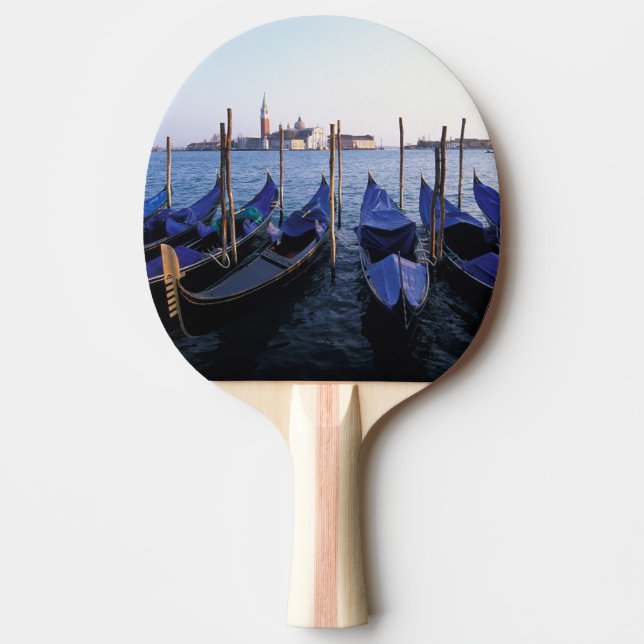 Italien, Veneto, Venedig, Rad av gondol och San Pingisracket (Framsidan)