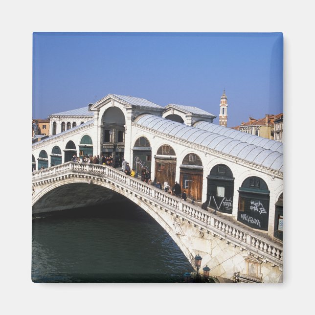 Italien, Veneto, Venedig, Rialtobrons korsning Magnet (Framsidan)