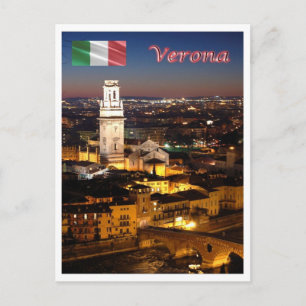Italien - Veneto - Verona - Duomo och Ponte Pietra Vykort