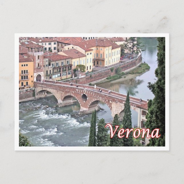Italien - Veneto - Verona - Ponte Romano - Vykort (Framsida)
