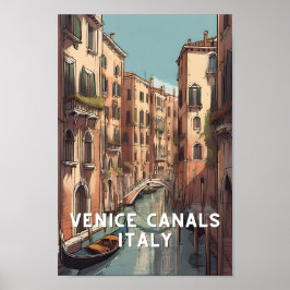 Italien Venice canalas venezia venetianska resor Poster