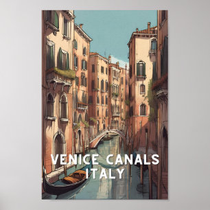 Italien Venice canalas venezia venetianska resor Poster