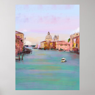 Italien Venice grand canal-målning Poster