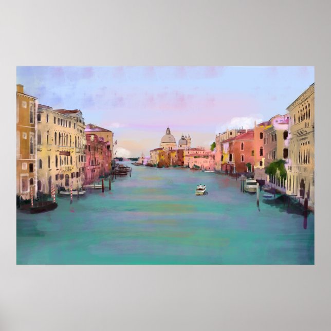 Italien Venice grand canal-målning Poster (Framsidan)
