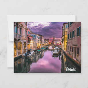 Italien Venice Venice, vacker nattgatuscen Vykort