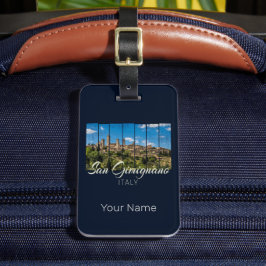 Italien Vinatge Panoramic View San Gimignano Tusca Bagagebricka