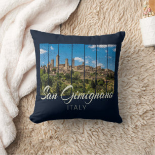 Italien Vinatge Panoramic View San Gimignano Tusca Kudde