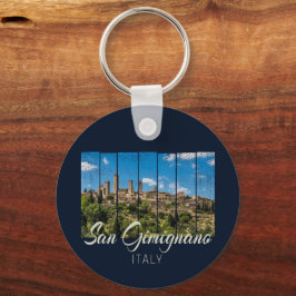 Italien Vinatge Panoramic View San Gimignano Tusca Nyckelring