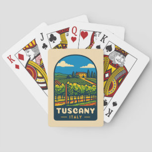 Italien Vineyard i Retro Vintage resor Toscana Casinokort