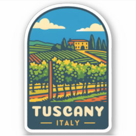 Italien Vineyard i Retro Vintage resor Toscana Klistermärken