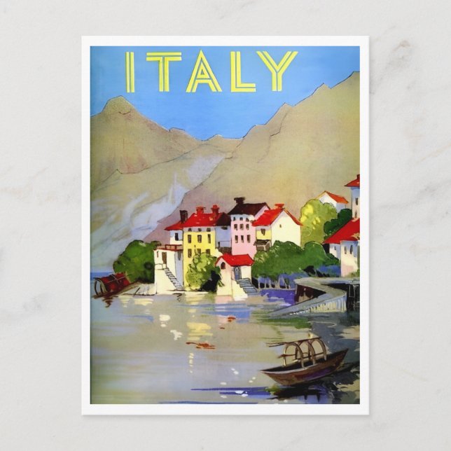 Italien Vintage av kustbyscen Inspired Vykort (Framsida)