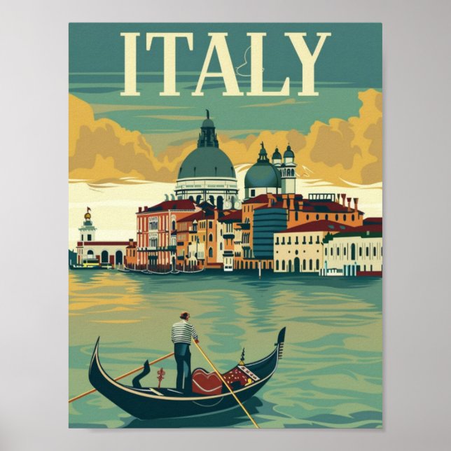 Italien Vintage Berömd Travel Ställe Poster (Framsidan)
