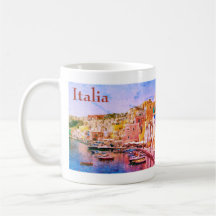Italien Vintage Fishing Harbour Travel Souvenir