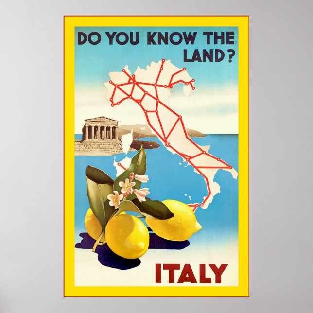 ITALIEN ~ VINTAGE RESOR POSTER (Framsidan)