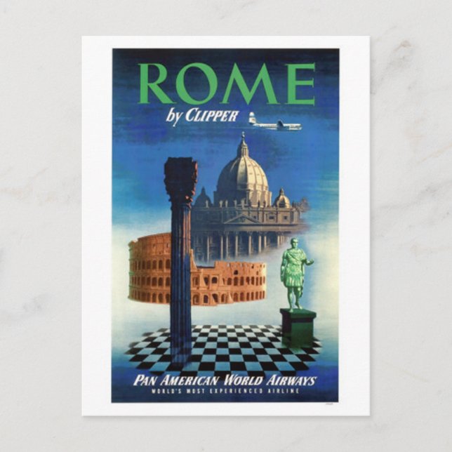 Italien vintage resor, Rom - Vykort (Framsida)