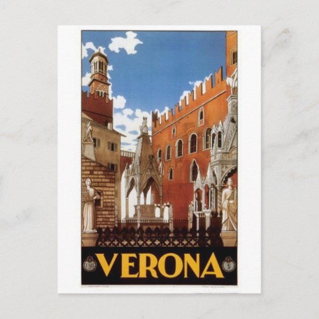 Italien vintage resor, Verona - Vykort (Framsida)