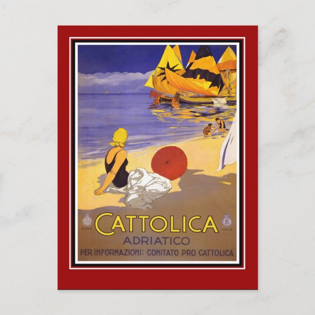 Italien Vintage resor Vykort (Framsida)