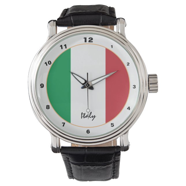 Italien watch, Italia, Flagga mode Armbandsur (Framsida)