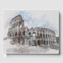 Italien Watercolor Colosseum Rom Gästböcker