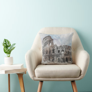 Italien Watercolor Colosseum Rom Kudde