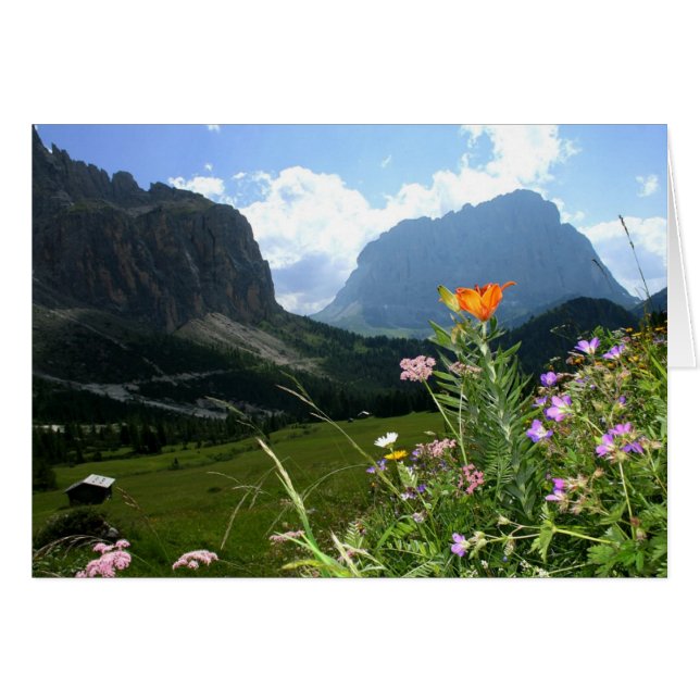 ITALIEN: Wildblommor, Dolomites OBS Kort (Framsidan Horizontal)