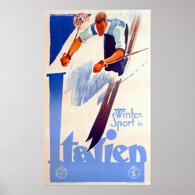 ITALIEN WINTER SPORT by ENIT Italien Travel Touris Poster (Framsidan)