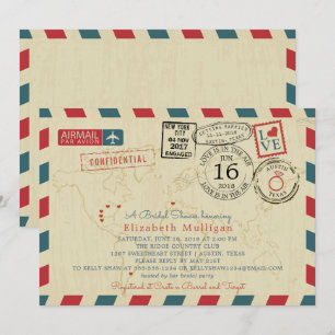 Italien World Traveler Airmail   Möhippa Inbjudningar