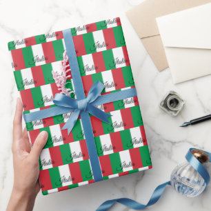 Italien Wrapping Papper, italiensk Flagga patrioti Presentpapper