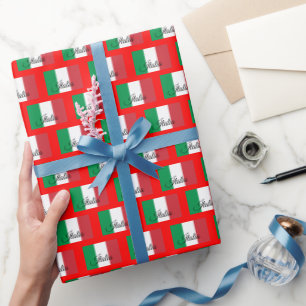 Italien Wrapping Papper, italiensk Flagga patrioti Presentpapper