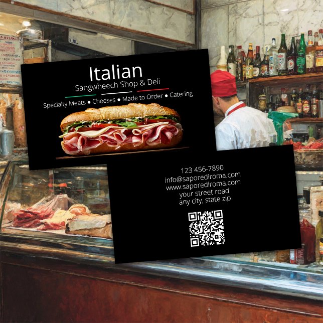 Italienaffären Sangwheech Shop och Deli Visitkort (Skapare uppladdad)