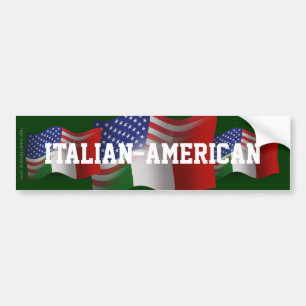 Italienare-Amerikan som vinkar flagga Bildekal