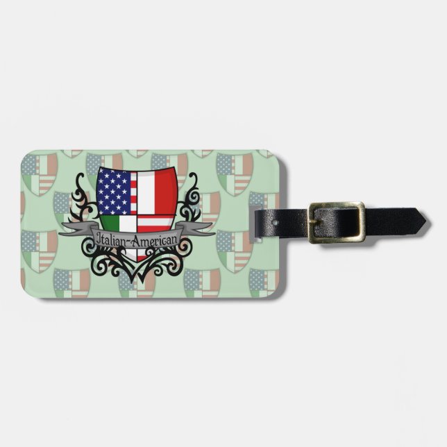 Italienare-Amerikanen skyddar flagga Bagagebricka (Horisontell Framsida)