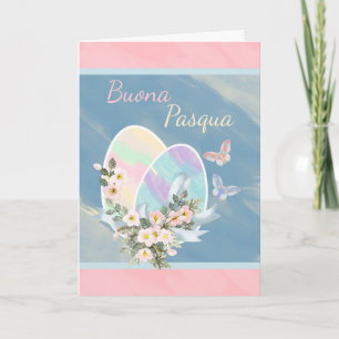 Italienare - Buona Pasqua - akvarellpåskägg Helgkort