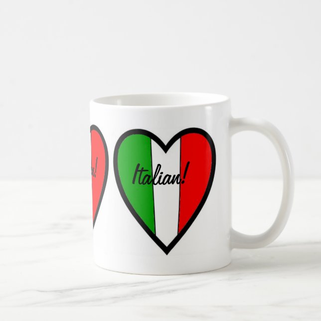 Italienare-Flagga av Italien-Hjärta Kaffemugg (Höger)