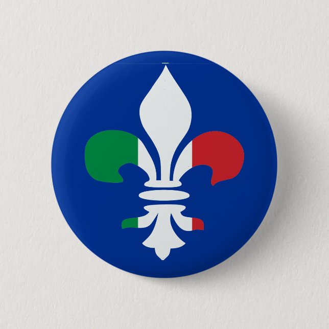 Italienare Fleur de Lis Knäppas Knapp (Framsida)