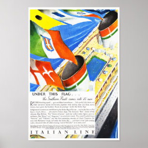 Italienare fodrar ~ under denna flagga poster