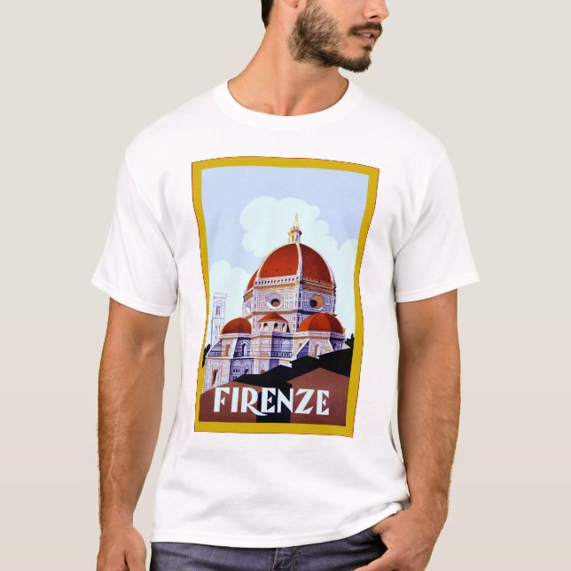 Italienare för Firenze ~-vintage reser T Shirt (Framsida)