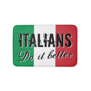 Italienare gör det den bättre badmattan med flag badrumsmatta
