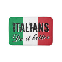 Italienare gör det den bättre badmattan med flagga