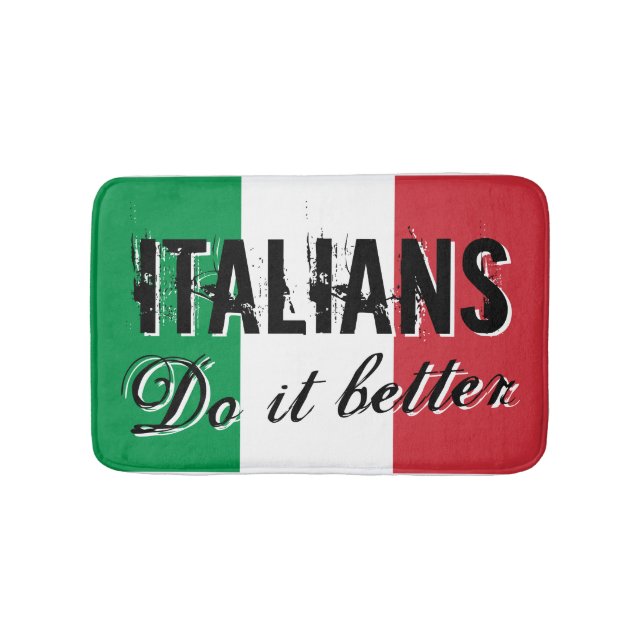 Italienare gör det den bättre badmattan med flagga badrumsmatta (Framsidan)