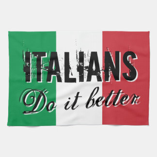 Italienare gör det den bättre roliga kökshandduk